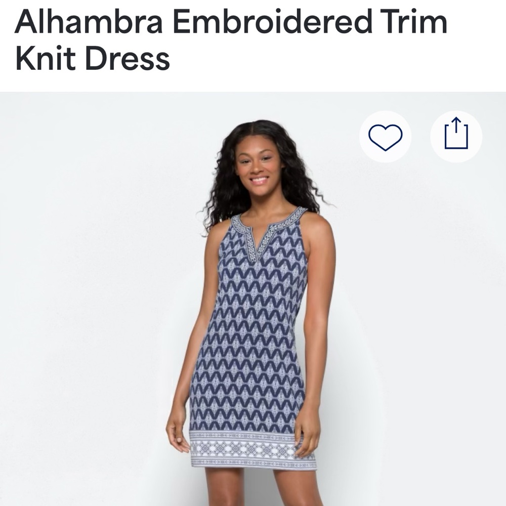 Alhambra Embroidered Trim Knit Dress